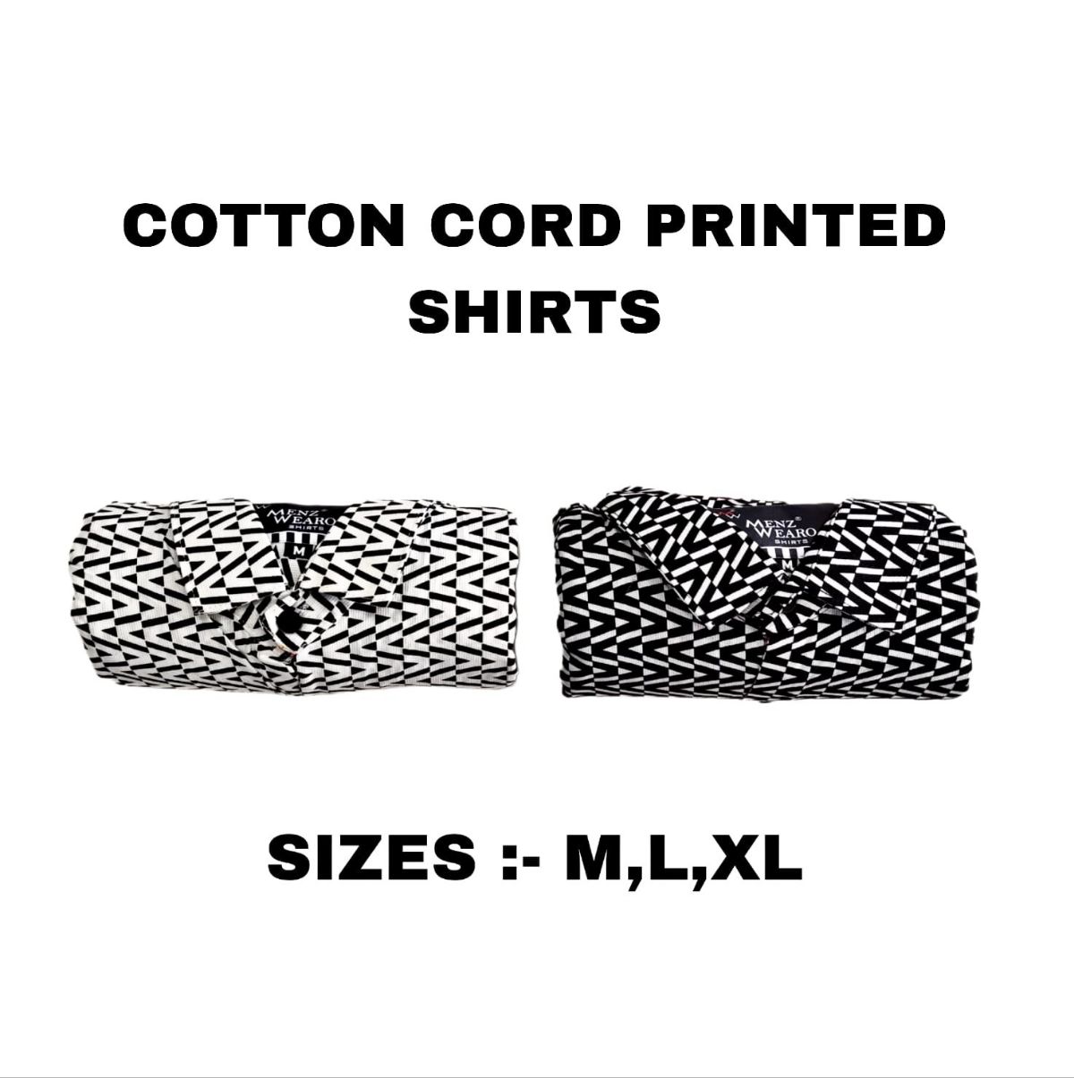 Menz Premium Quality Smooth Cotton Cord Printed Men's Shirts