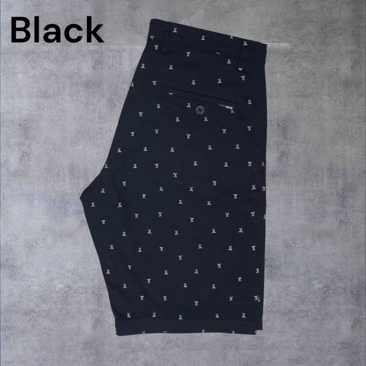 Pro-Noun Men's Pure Cotton Printed Shorts-805 (30-38)-Black