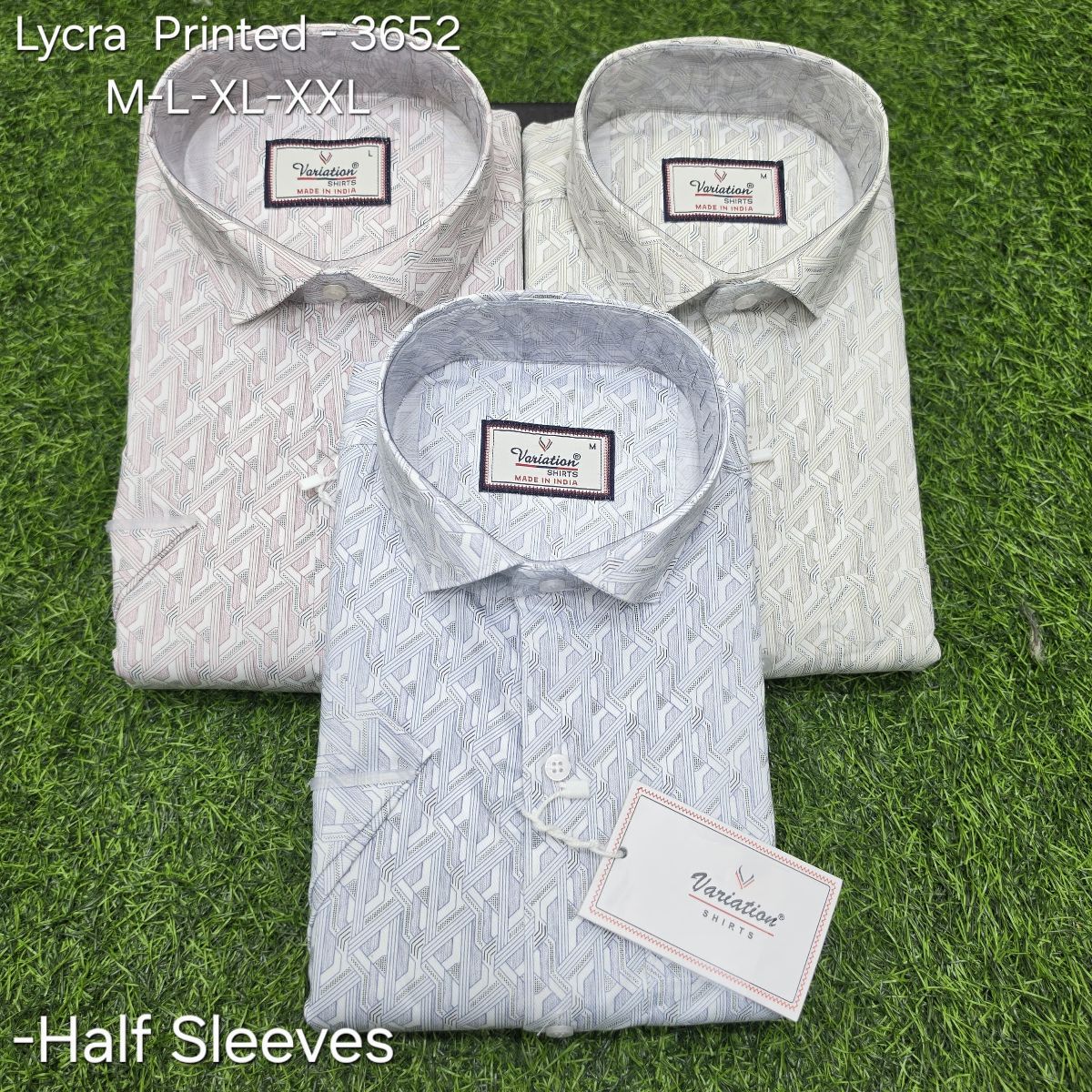 Variation Lycra Printed Men's Shirts-3652
