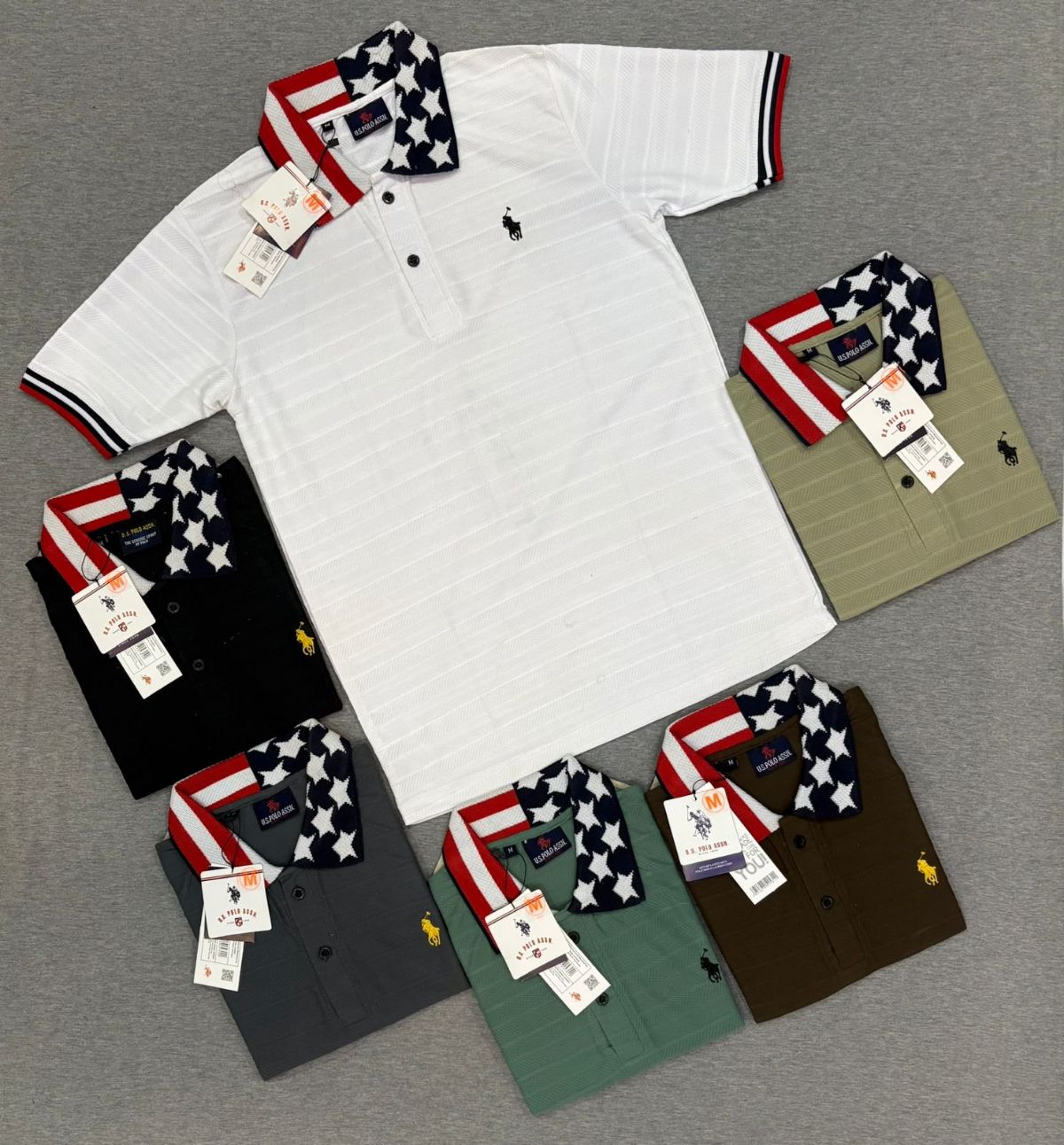 Men's Jacquard Knit Half Sleeves T-shirts