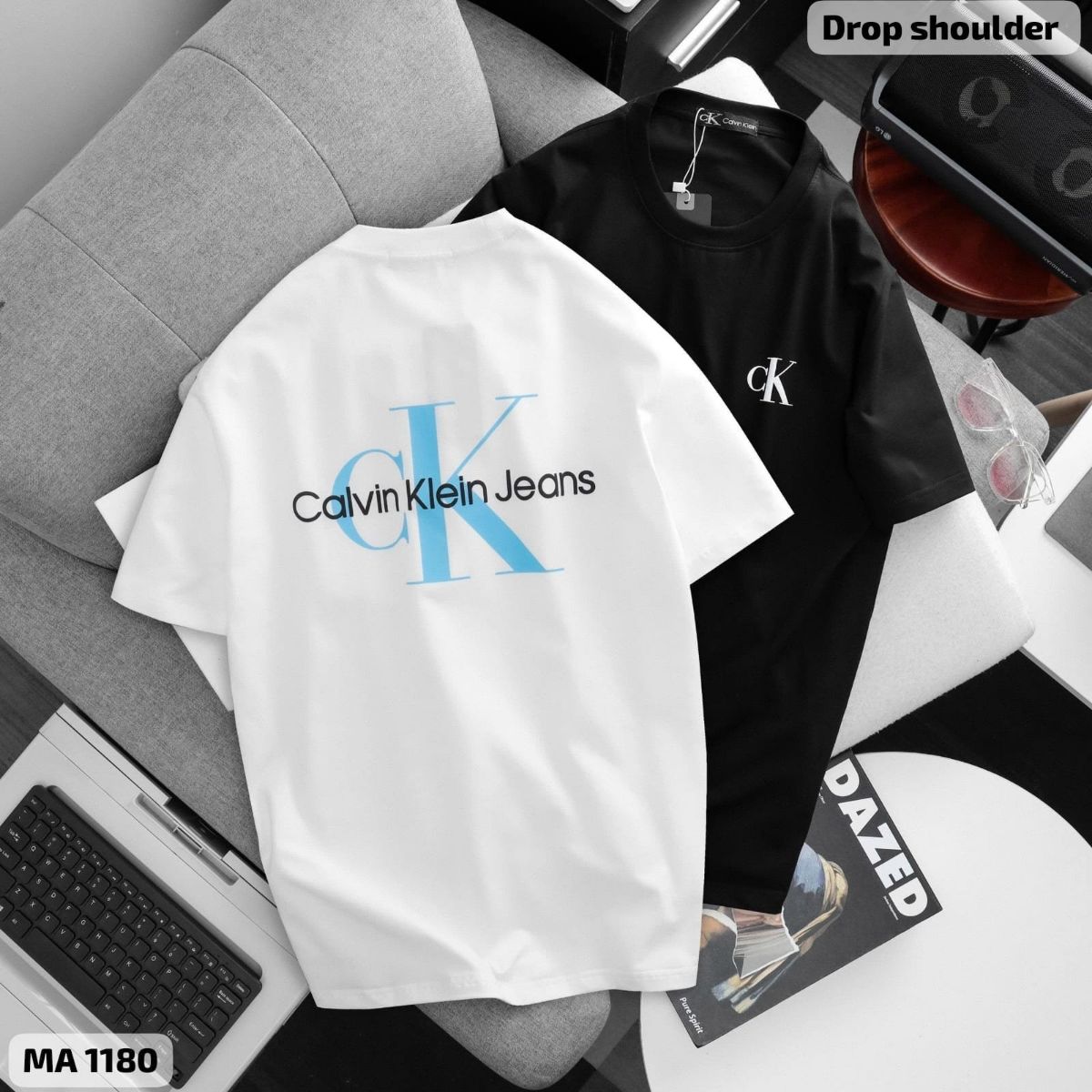 CALVIN KELIN MENS DROP SHOULDER TSHIRT M to 2xL