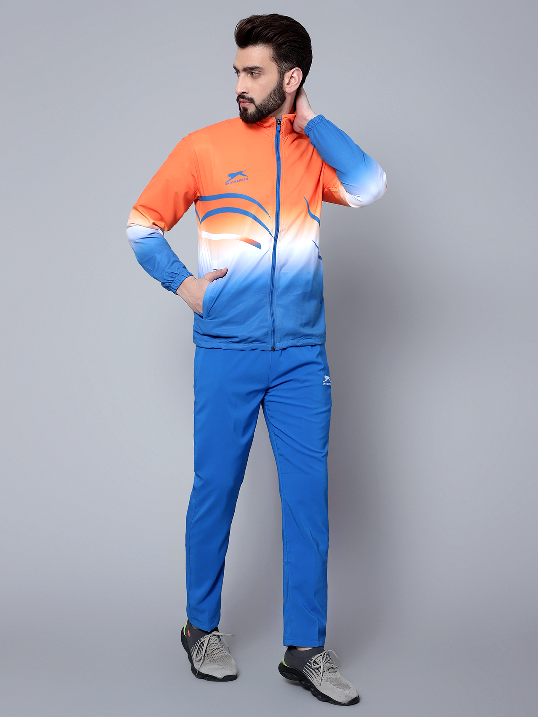 Men's Tracksuit  965-Orange/Royal/White-H/S-L-TZ