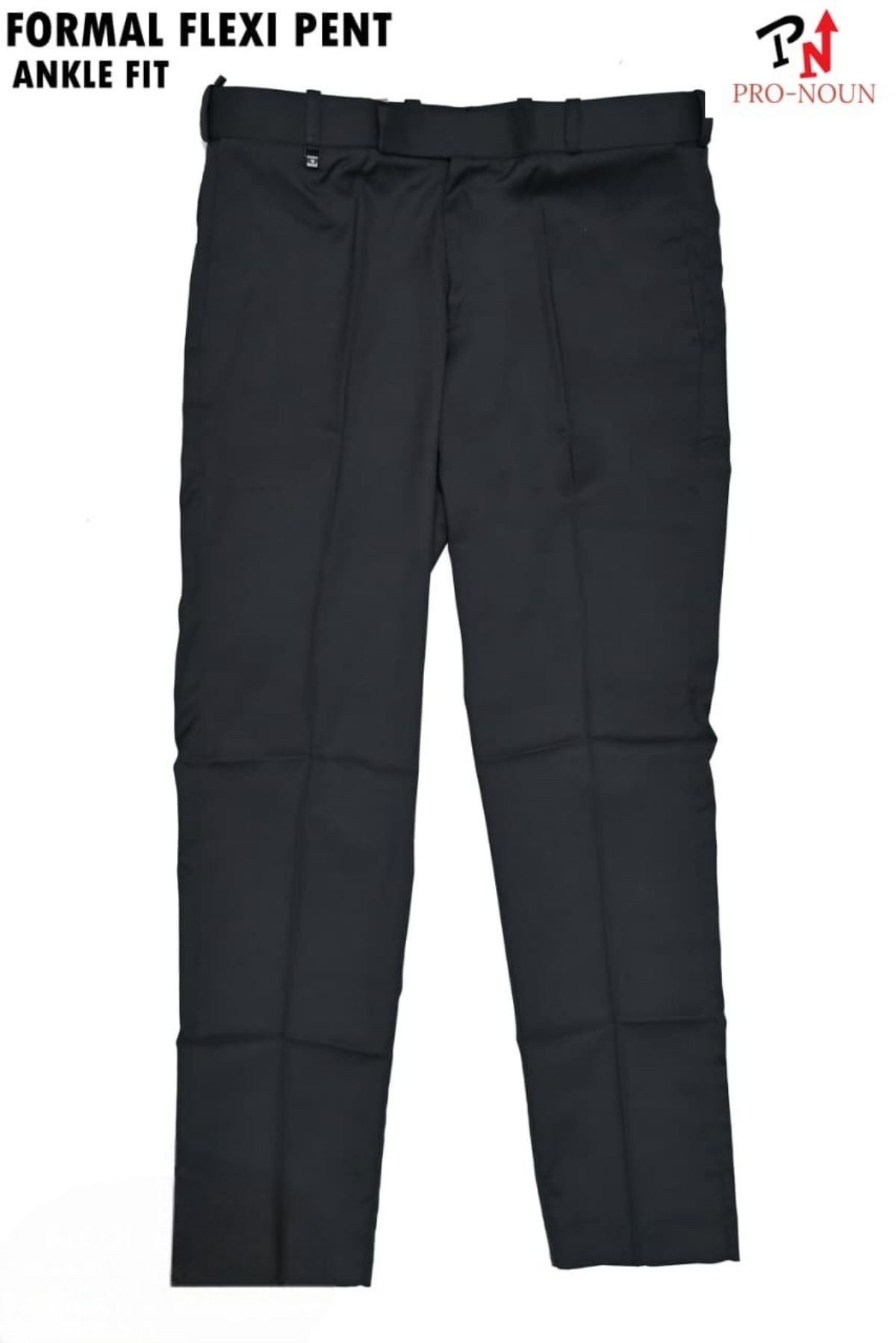 Pro-Noun Men's Men's Formal Trouser Pants With Adjustable belt D No- Signature 292-8 (30-36)- Black