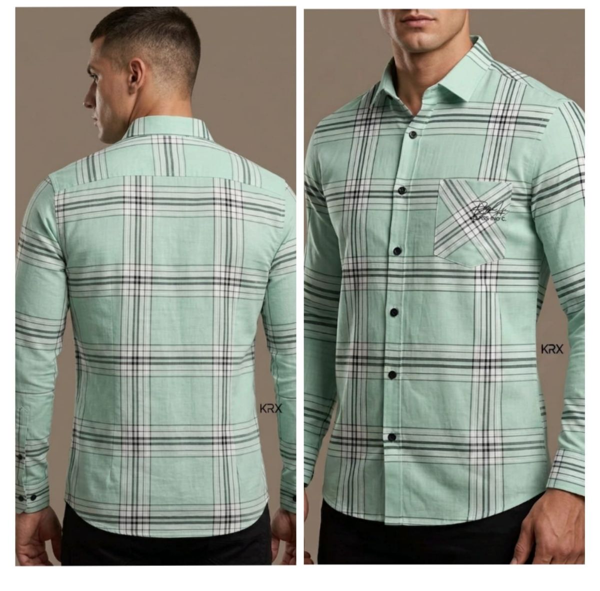 KRX Men's 100% Cotton Shirts Checks