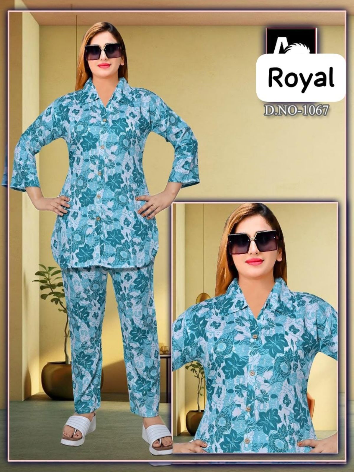 Cotton Co-Ord Set For Girls - 1067