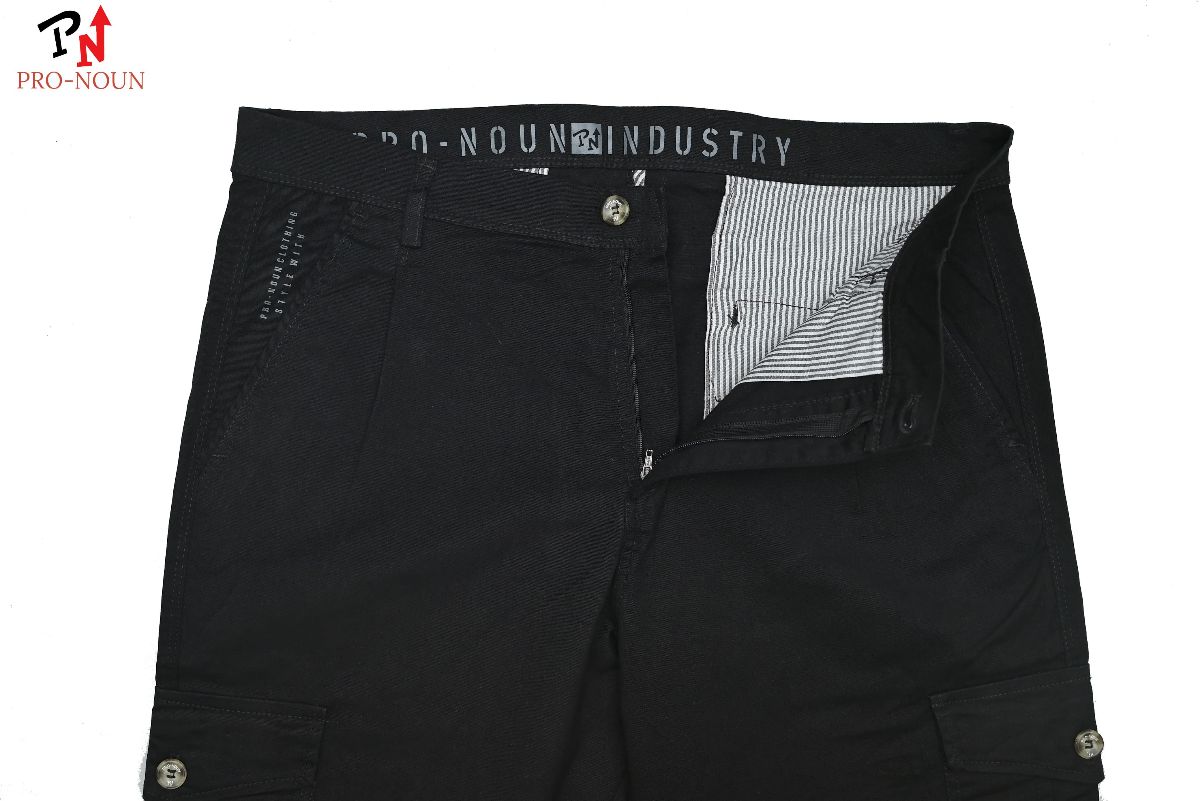 Pro-Noun Men's Straight Fit Cargo Pants D No- 1816 -Black