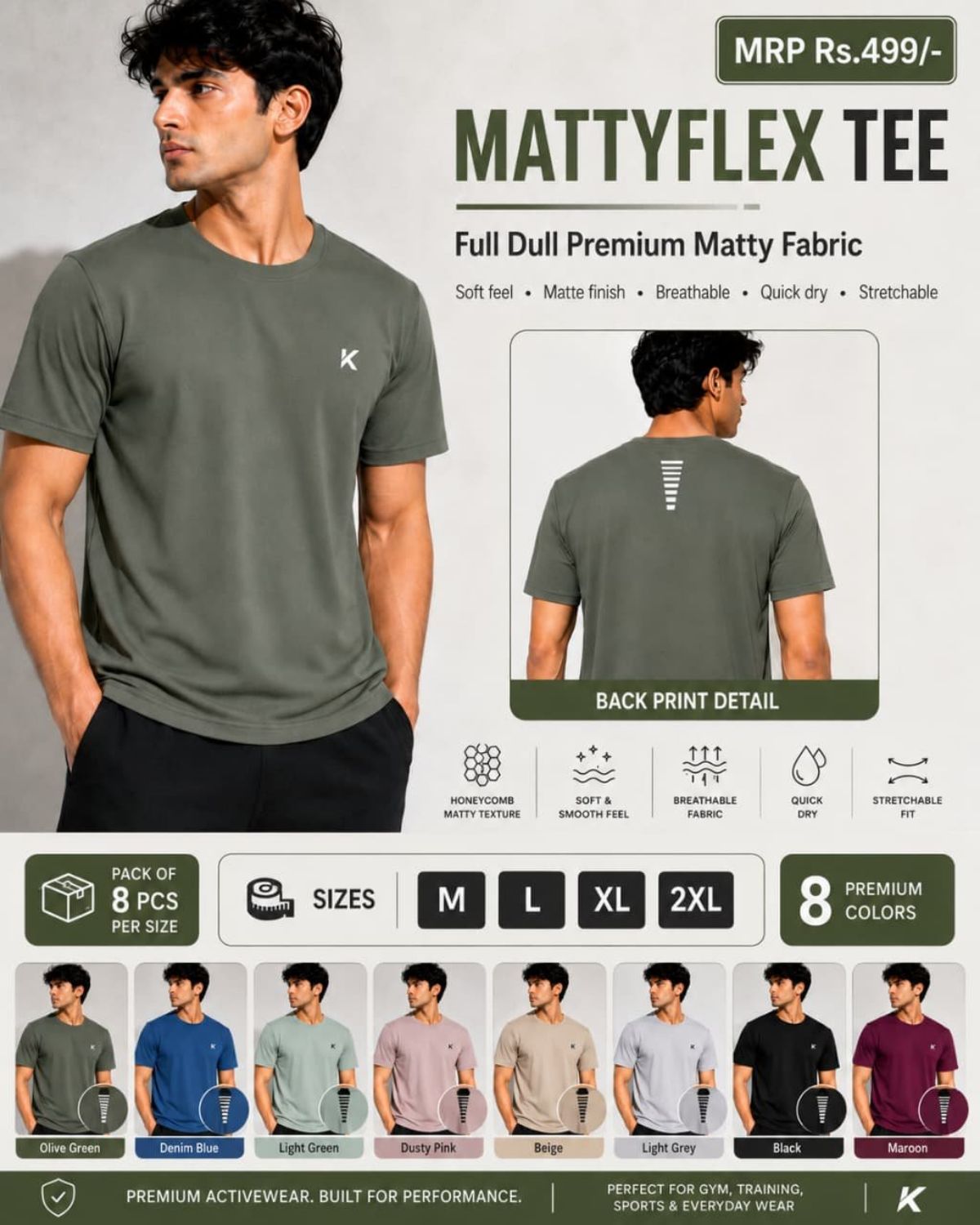 Klothnic Men's Premium Round Neck Half Sleeves Tee- (2XL)