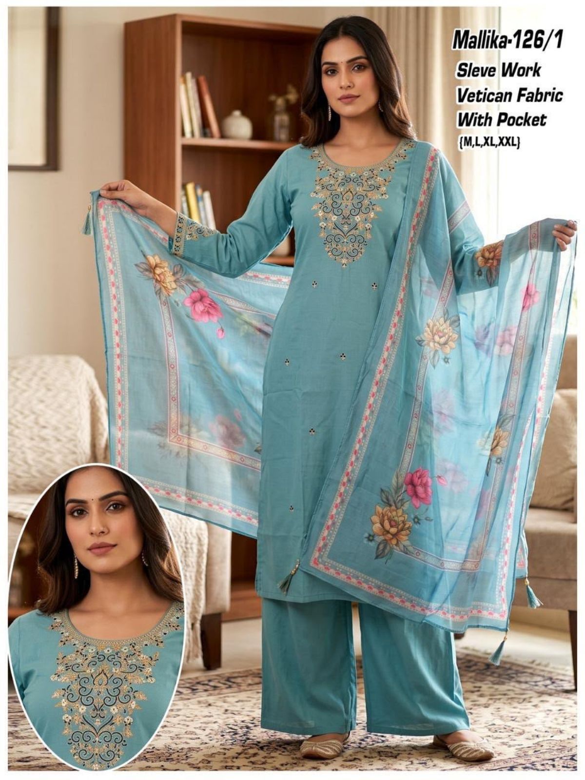 Women's Ethnic Wear Set with dupatta- Mallika-126/1