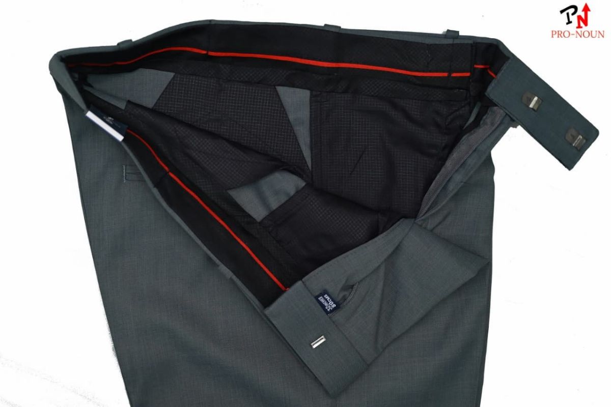 Pro-Noun Men's Formal Trouser Pants With Adjustable belt D No- Signature 241-6 (30-36)-Cement Grey