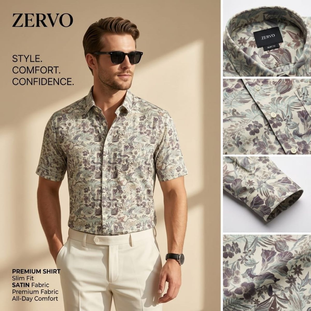 Zervo Men's Cotton Printed Shirts