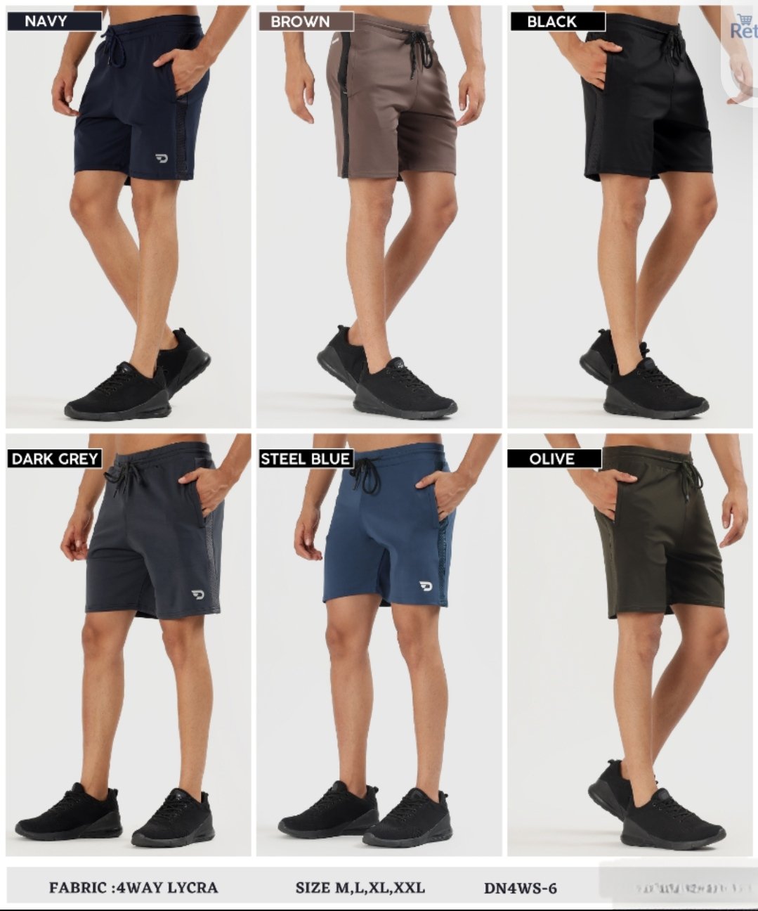 Stretch Shorts - Imported 4way Taiwan Lycra (GSM 250)