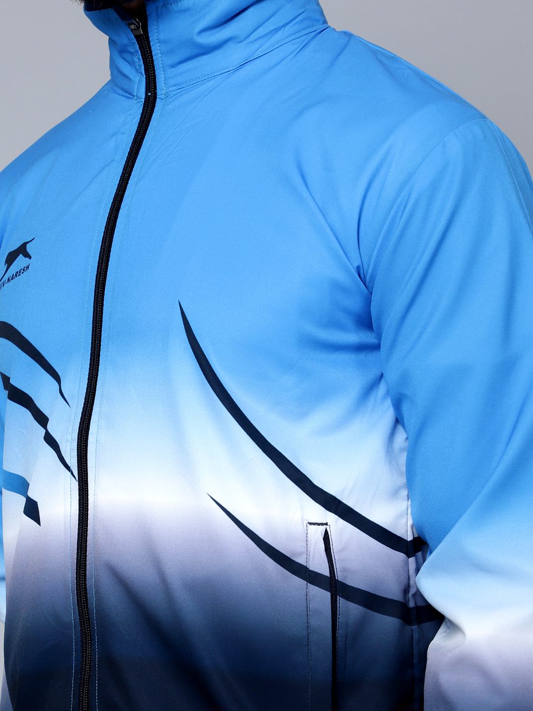 Men's Tracksuit  E-SNTSNXFS965_Navy/Cyan/White_L_NS Spandex