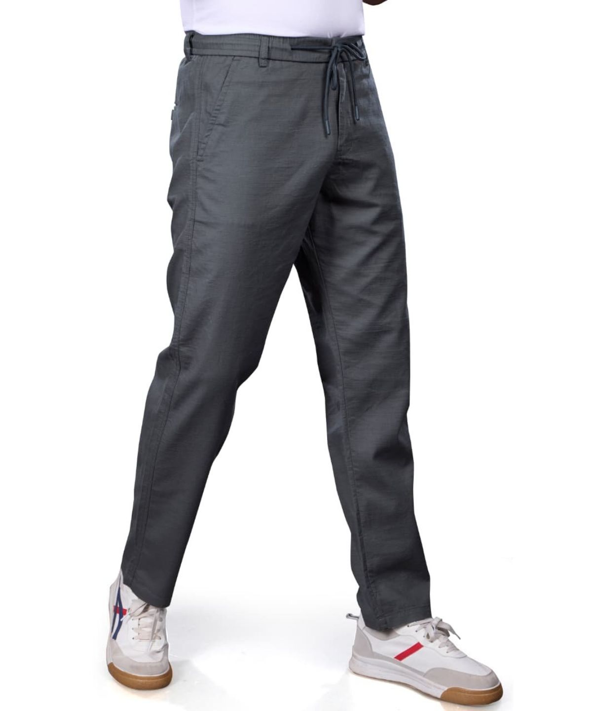 Pro-Noun Men's Lounge Wear Linen Trackpant- D No- 1771-Grey