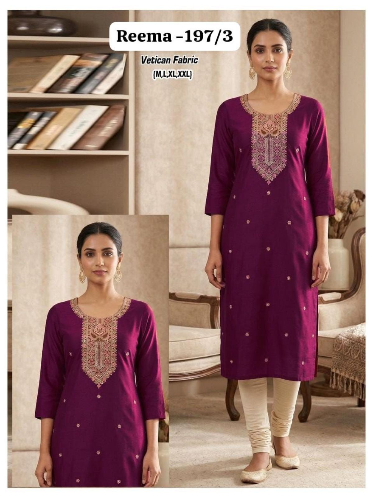 Women's Ethnic Wear Vetican Straight Kurti Reema-197/3