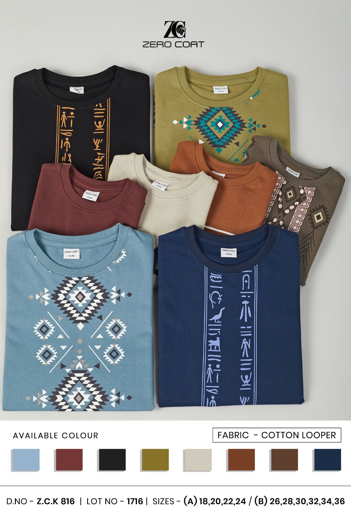 Boys Half Sleeve T-shirts - ZCK-816 (26-36)
