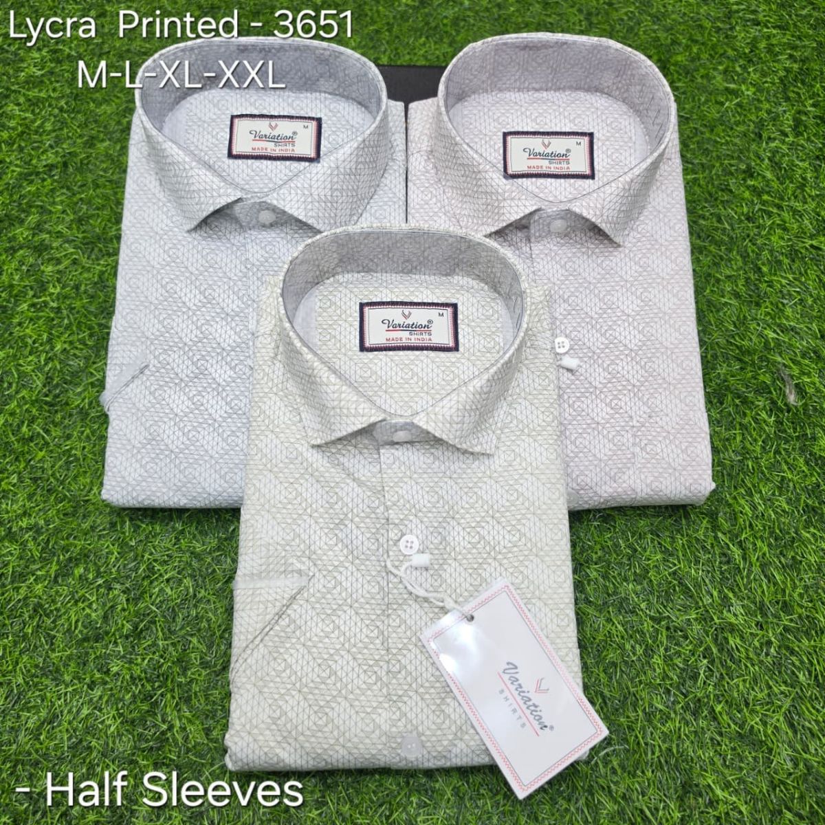 Variation Lycra Printed Men's Shirts-3651