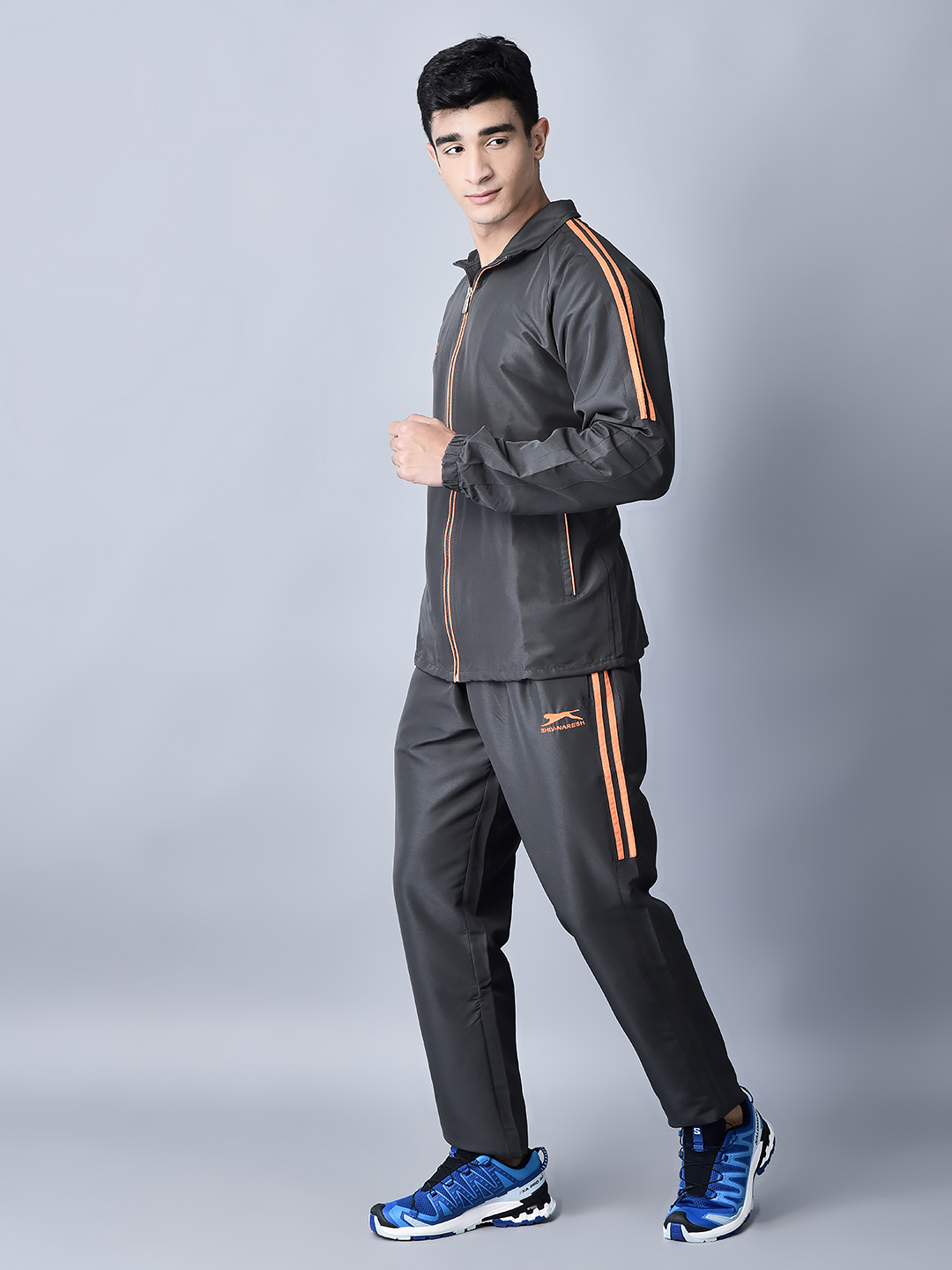 Men's Tracksuit  478A-Dark Grey/Orange-S-TZ