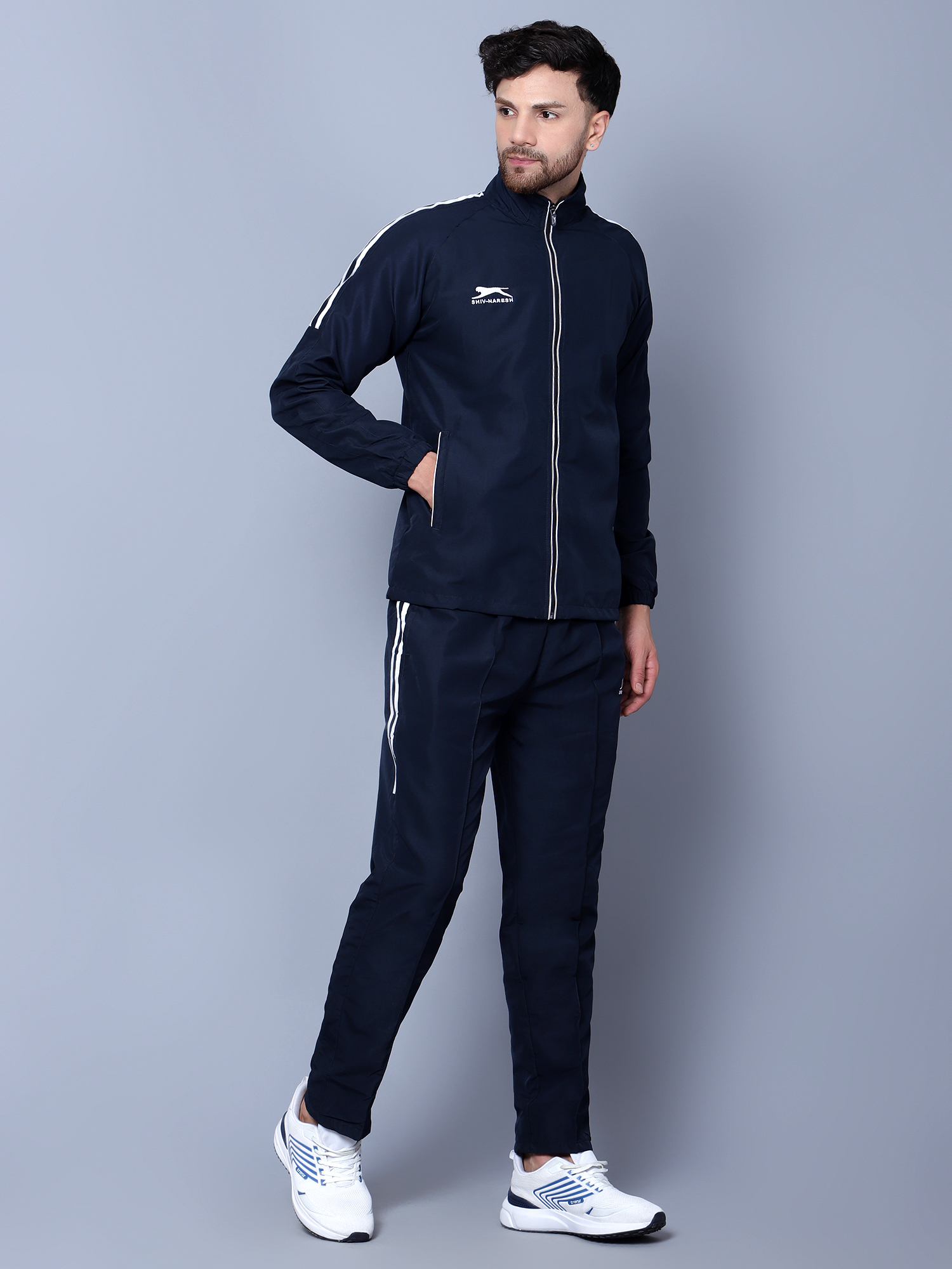 Men's Tracksuit  478A-Navy/White-3XL-TZ