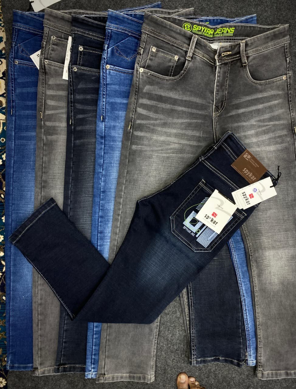 Updry Men's Cotton By Cotton Power Lycra Slub Jeans D-2