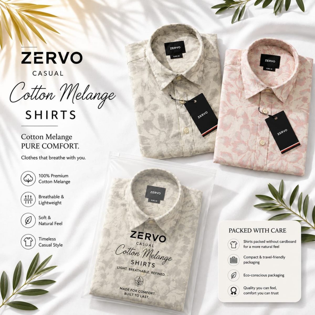 Zervo Men's Cotton Printed Shirts