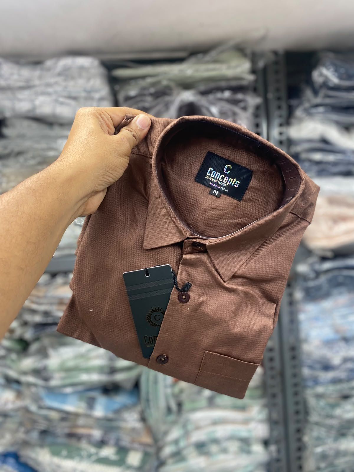 Concepts Men's Shirts Plain Linen Full Sleeve