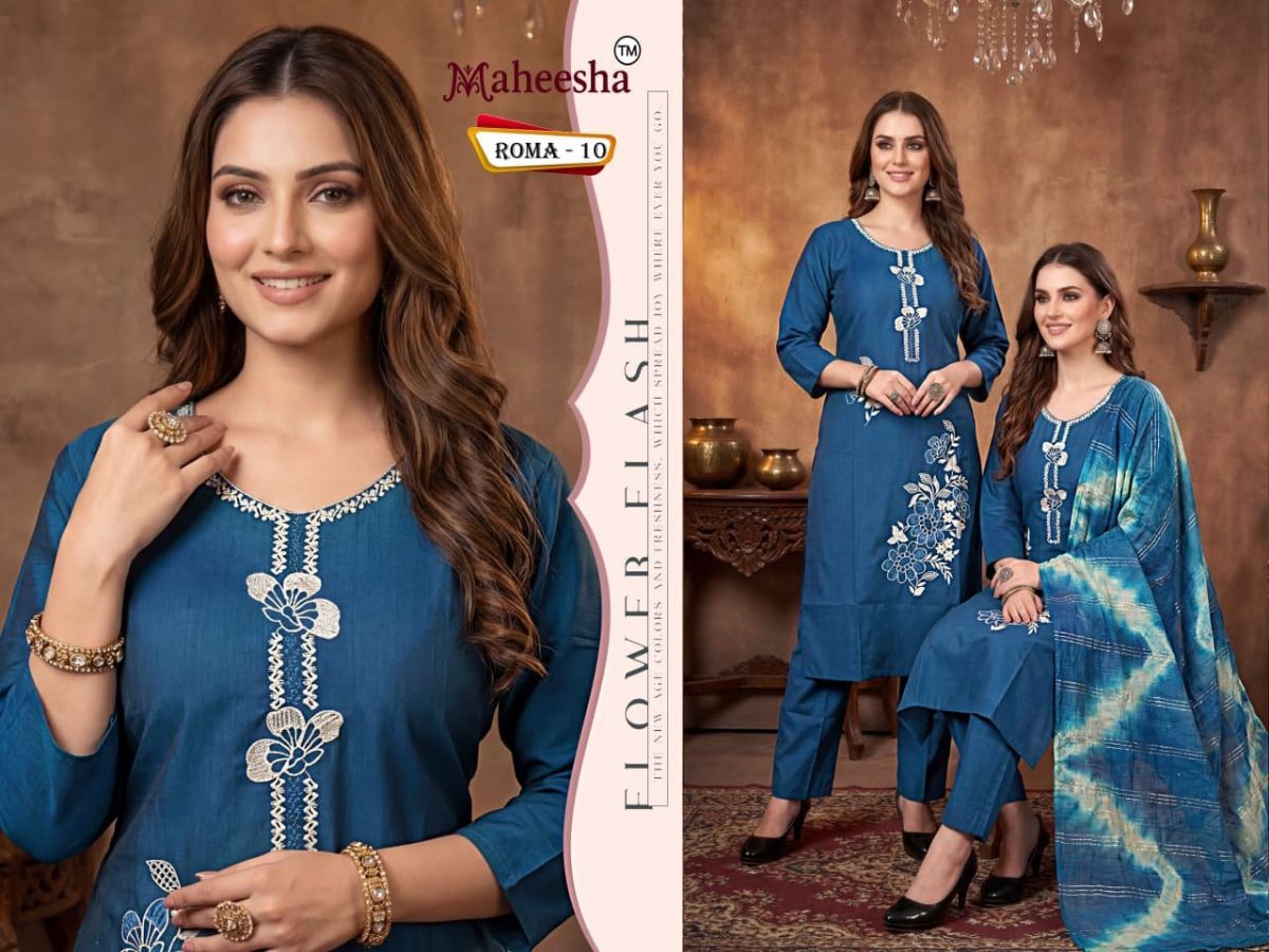 Rani Vastram Women's Ethnic Wear Suit & Bottom Set with Dupatta-  Roma 10