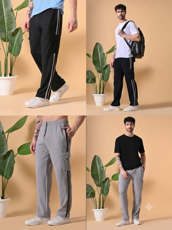 Fitinc men's Cargo Pant  With Both side Zipper pocket