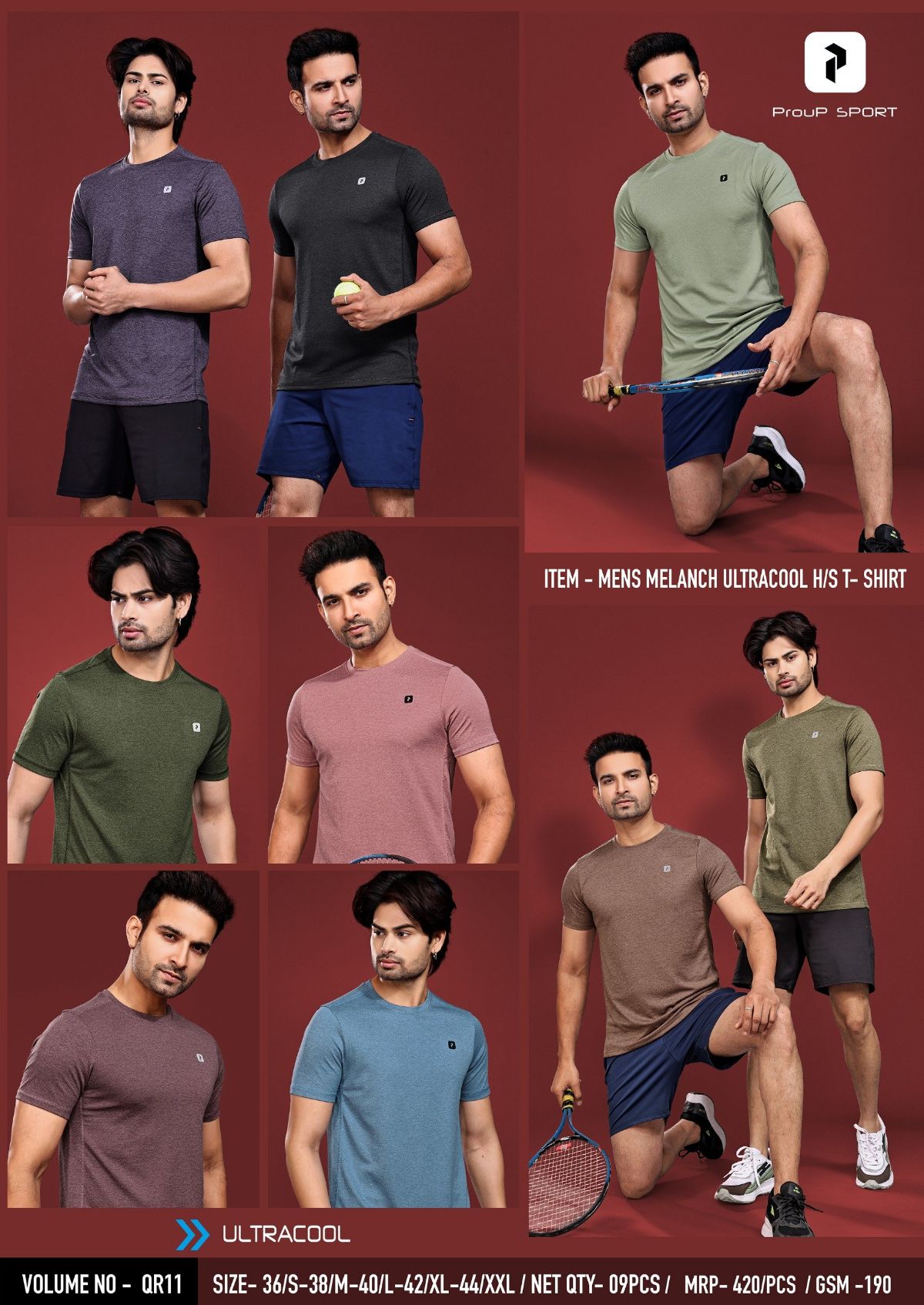 Men's Round Neck Half Sleeves Plain With Logo T-shirts D No- QR-11