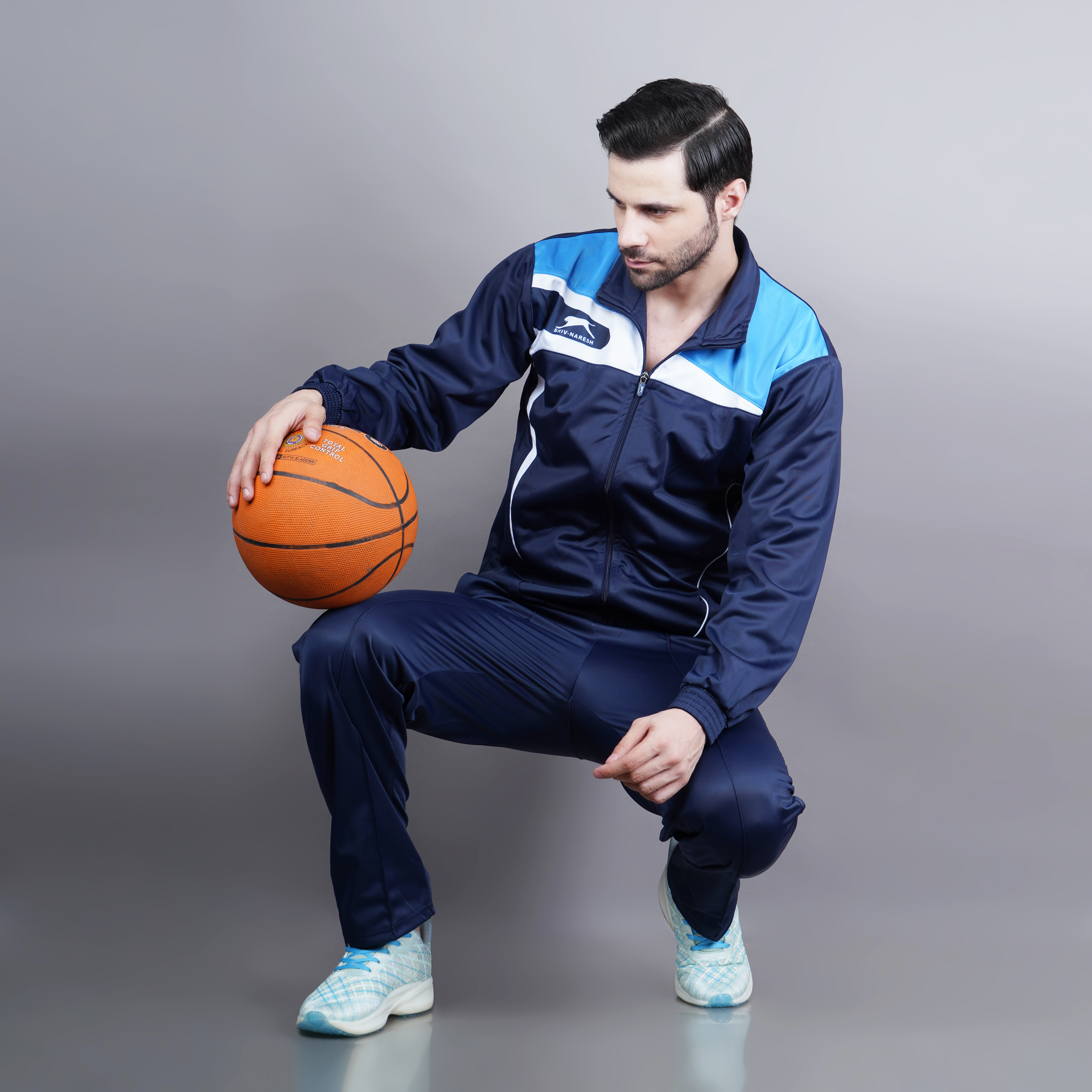 Men's Tracksuit  459A-TP-Navy/Turkish Blue/White-S