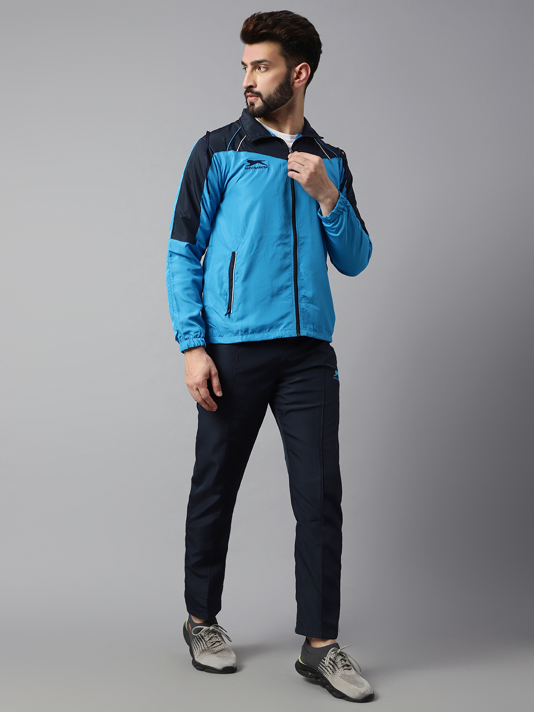 Men's Tracksuit  471A-Cyan/Navy-XL-TZ