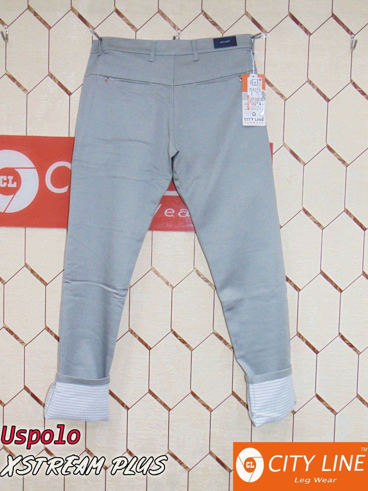 Men's cotton Knitted Narrow PostCard Grey Pants-9078