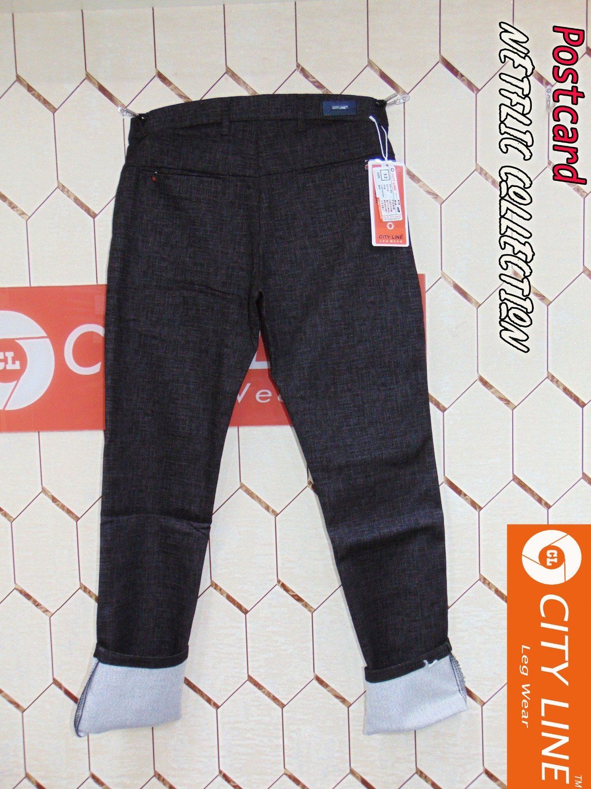 Men's cotton Knitted Premium Black Pant- 9068