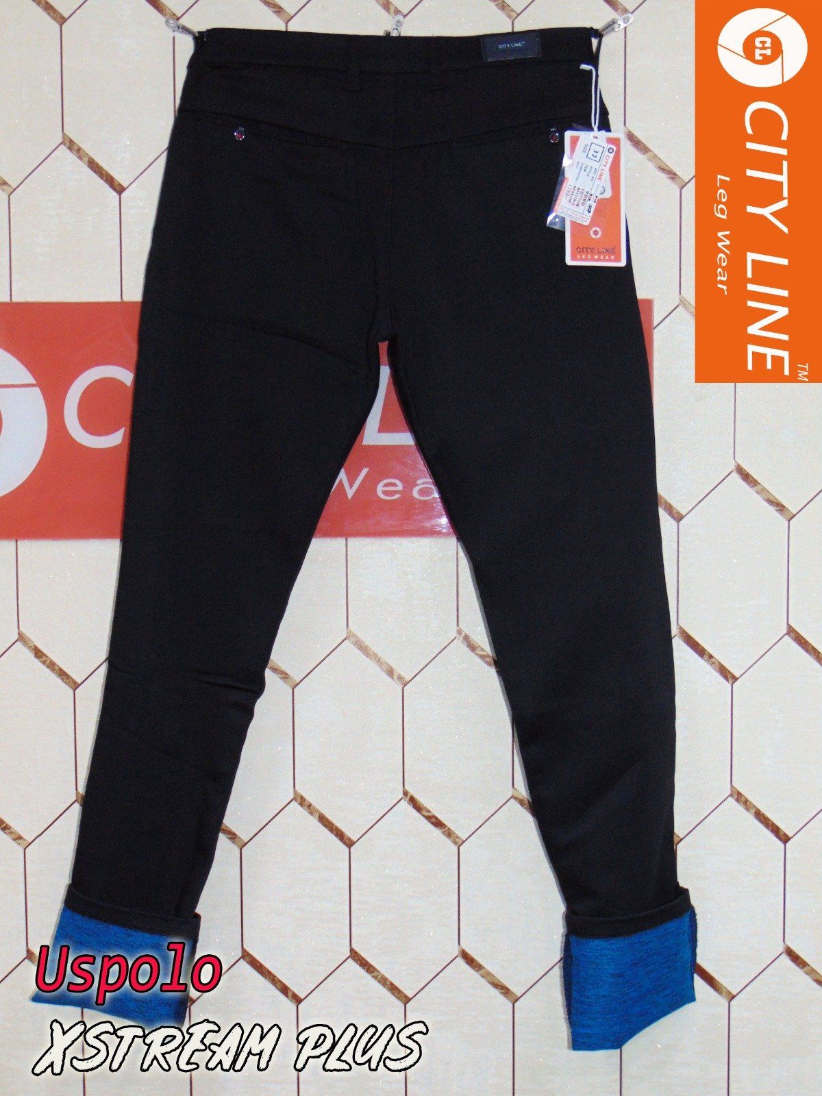 Men's cotton Knitted Narrow Black Pants-9080