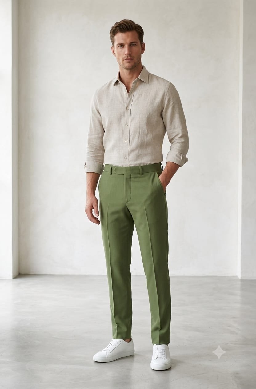Updry Narrow Barbie Men's Formal pants - Green