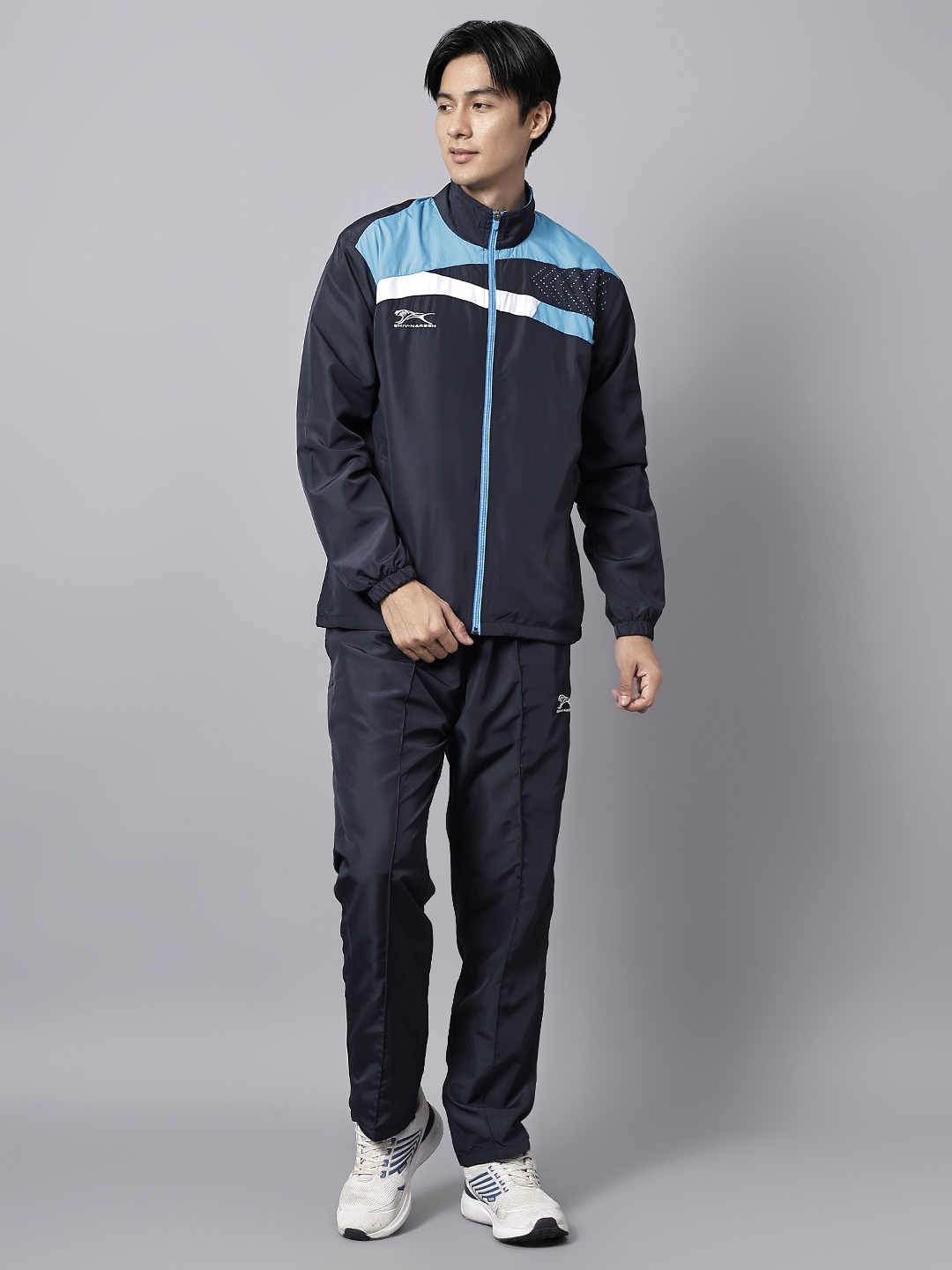 Men's Tracksuit  494A-Navy/Cyan/White-XL-TZ