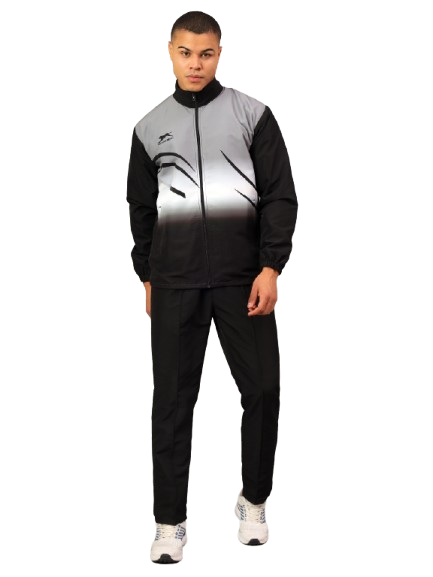Men's Tracksuit  965-Black/Dark Grey/White-H/S-M-TZ