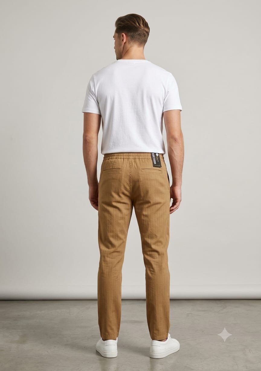 Updry Men's Linen Trousers Pants - Tan