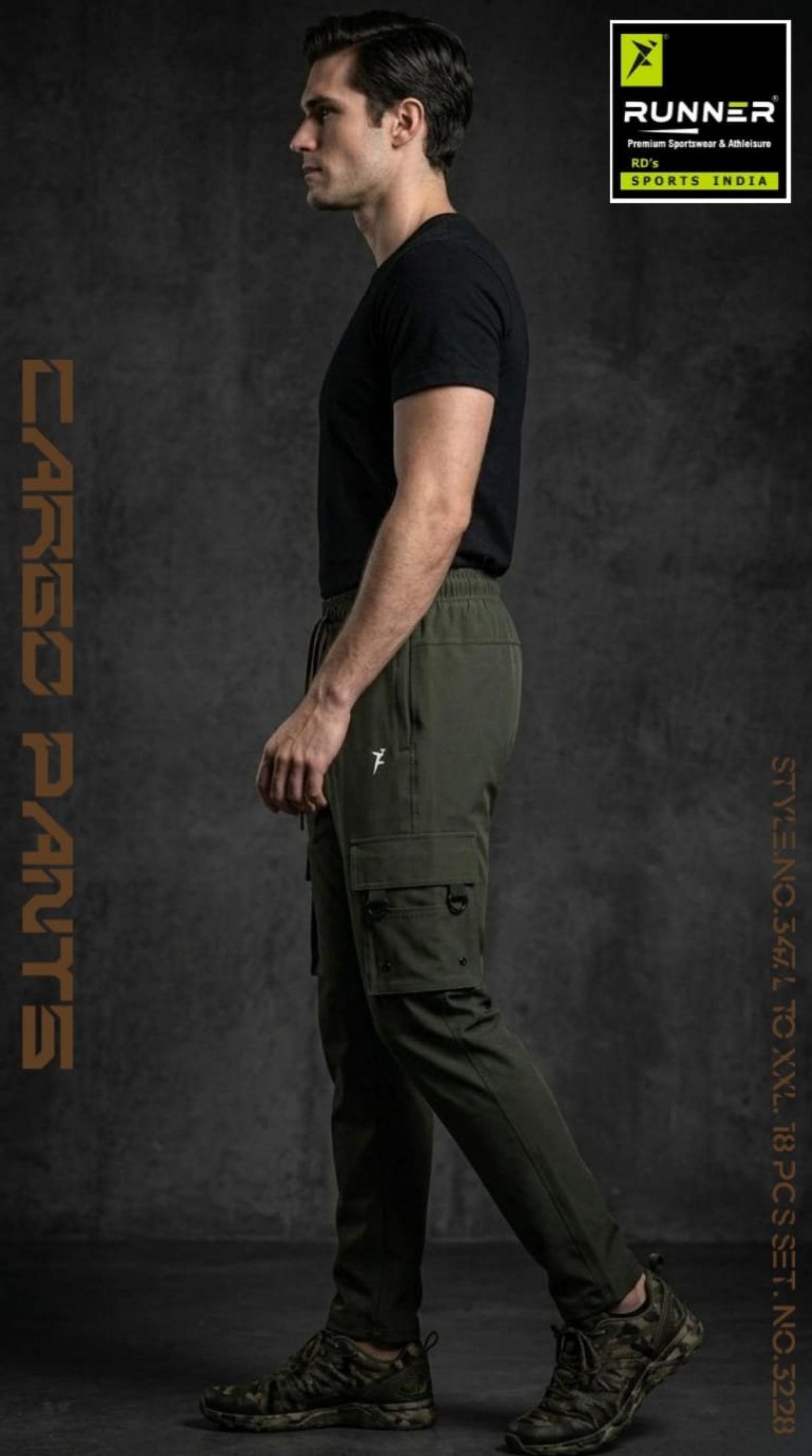 RUNNER Men's Cargo Pants D No- 347