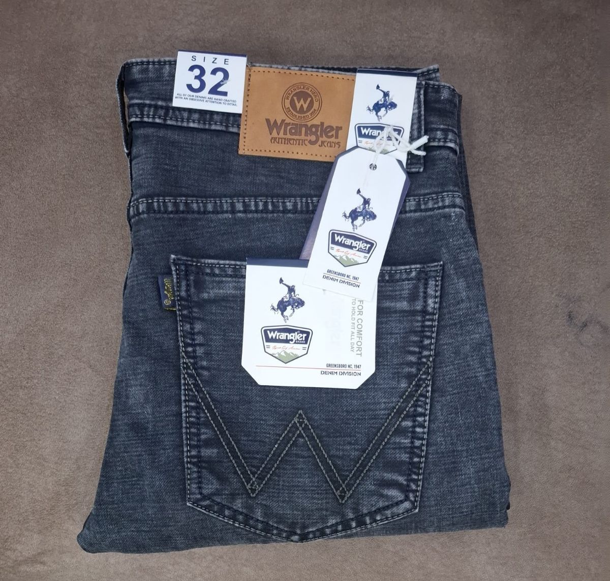 Men's Denim Jeans By Mac Hardy- Dark Grey