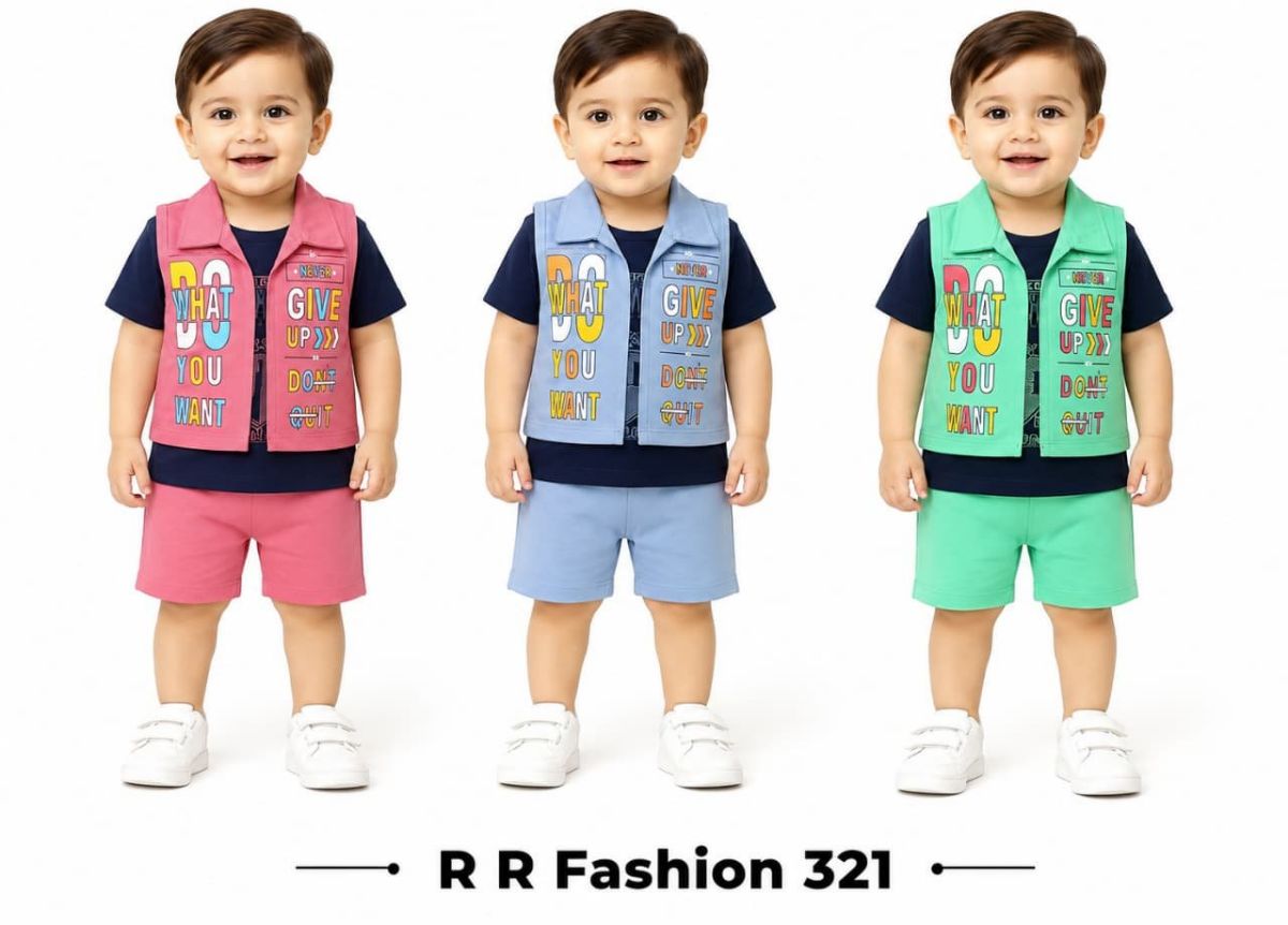 R R FASHION- Kids T-shirt & nikker Clothing Set-321