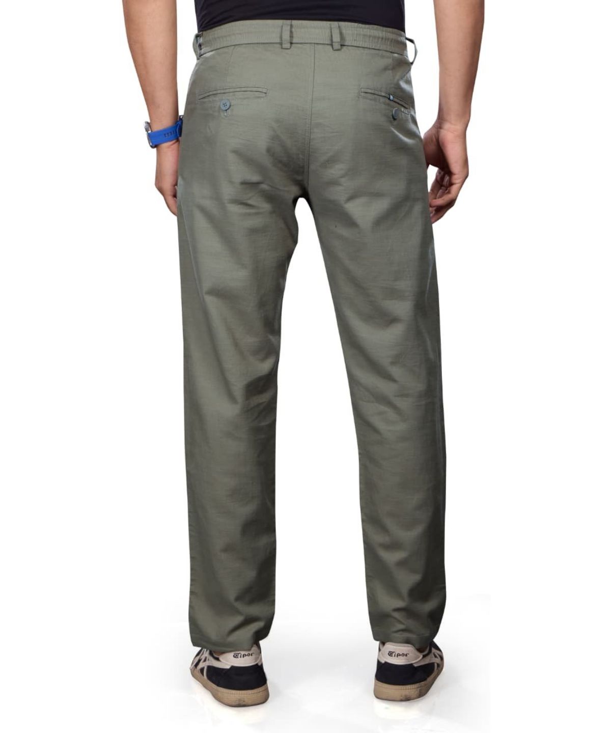 Pro-Noun Men's Lounge Wear Linen Trackpant- D No- 1771-Green