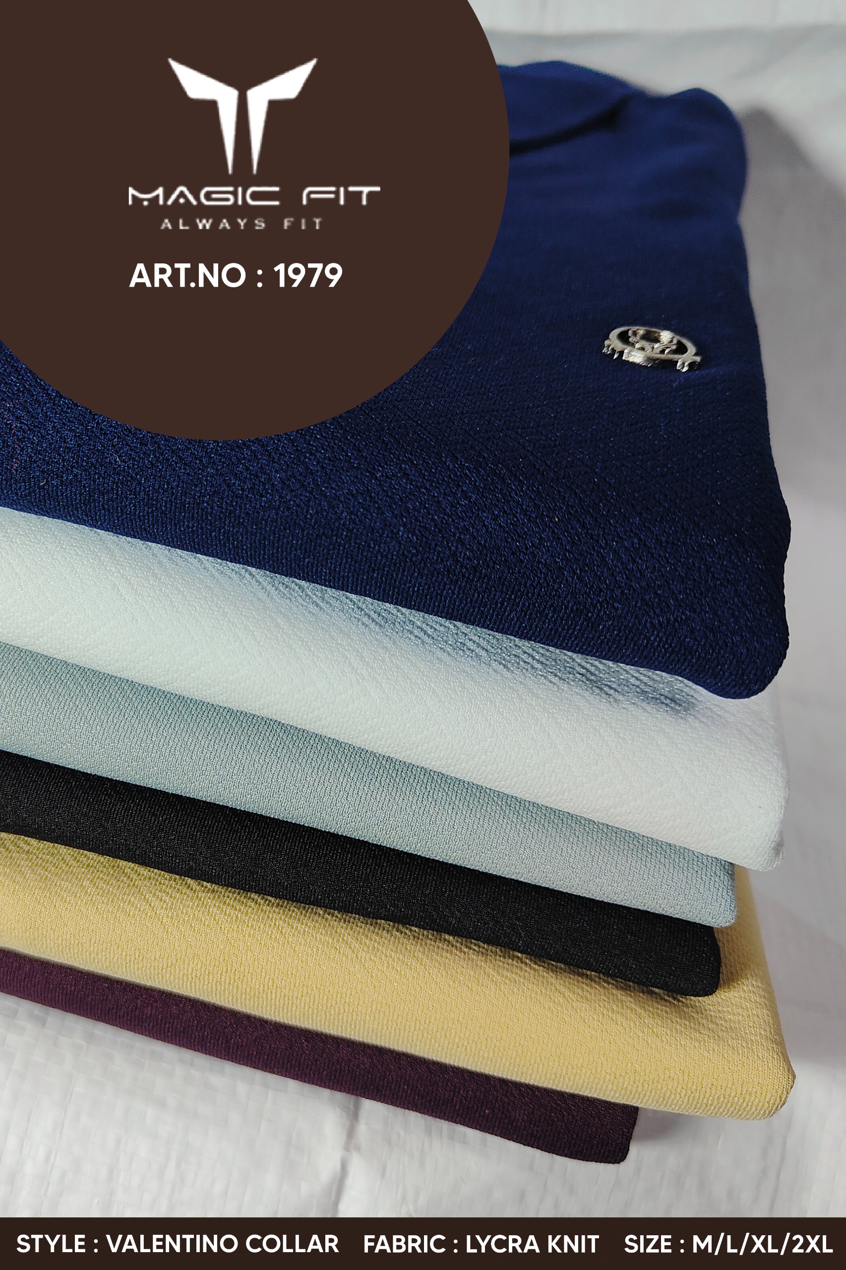 BRAND :-MagicFit  MENS Full Sleeve Polo Neck with Tshirt in Valnetino Fabric,1979:2XL