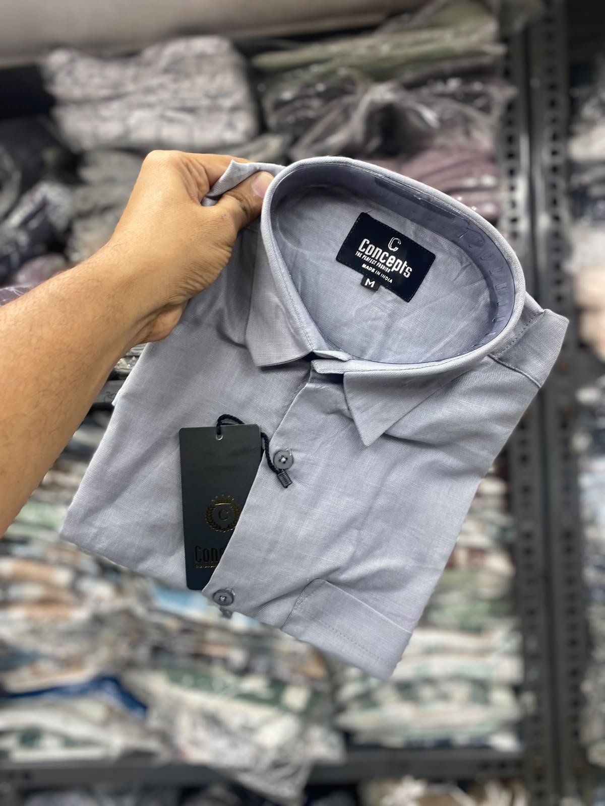 Concepts Men's Shirts Plain Linen Full Sleeve