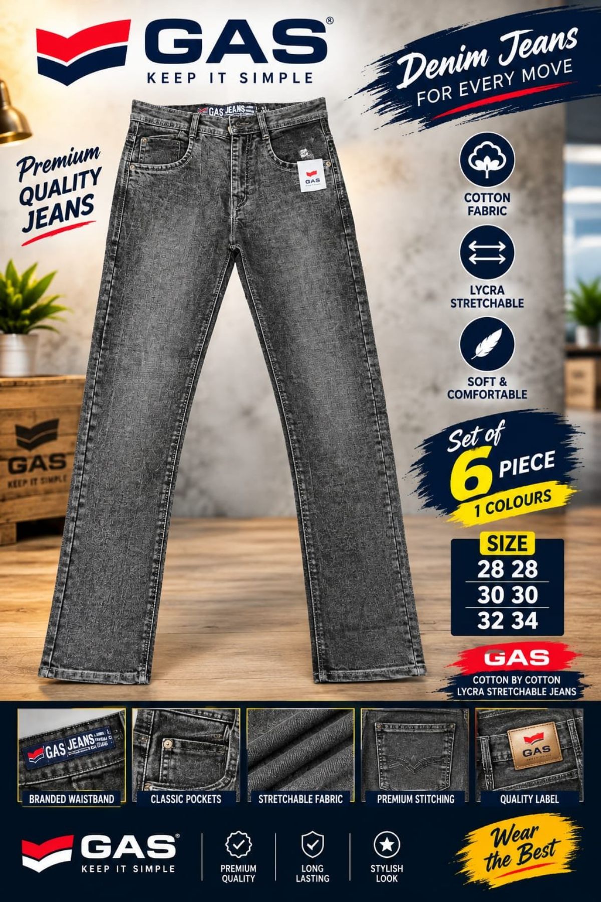 Updry Men's Denim Jeans -GAS