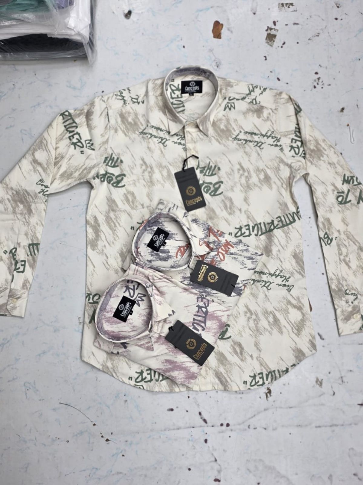 Concepts Men's Shirts Natural Printed Cotton