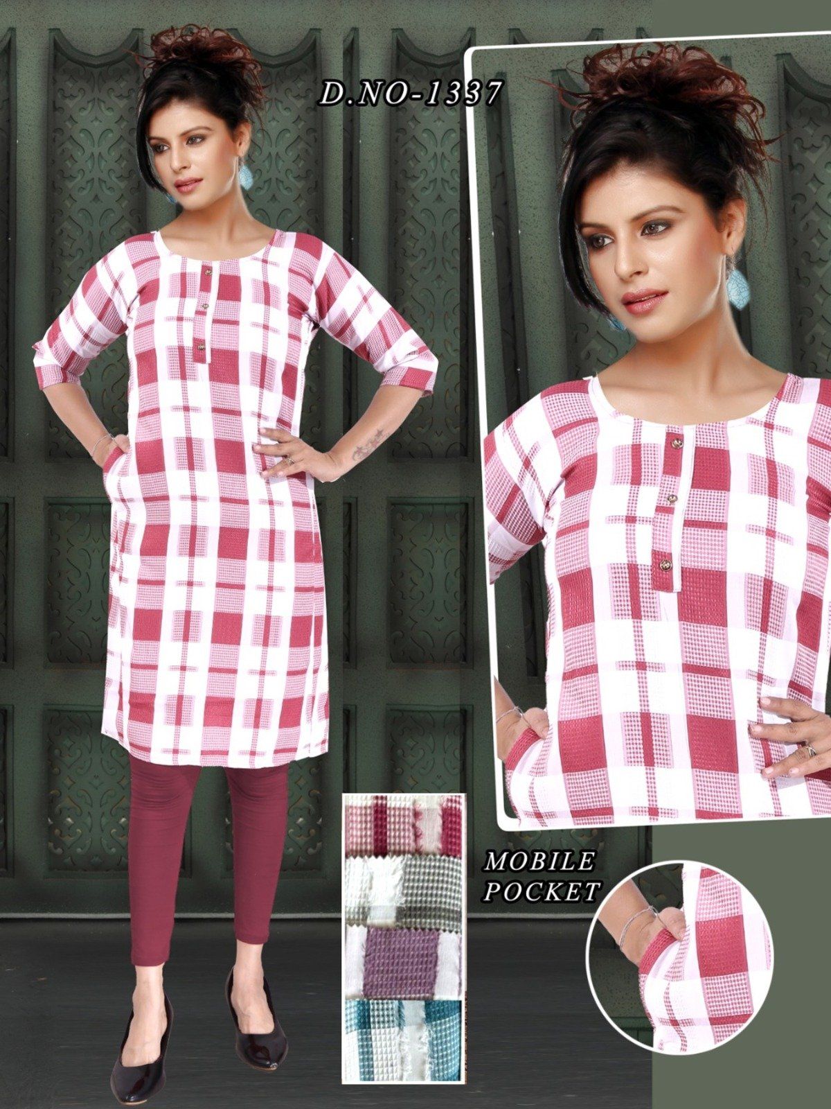 Women's Bombay State Checks and Mobile Pocket Suit-1337