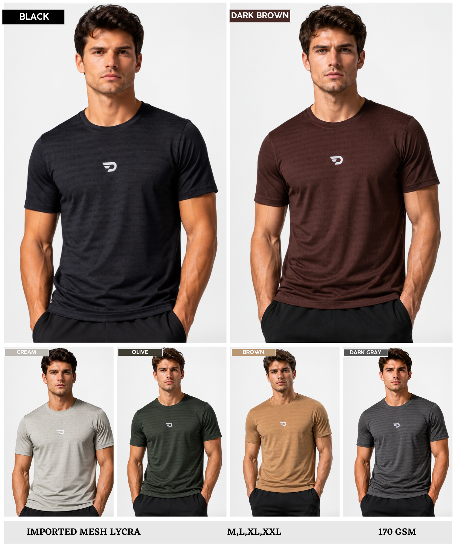 Imported Mesh Lycra Sports T-Shirt | 170 GSM Lightweight Fabric