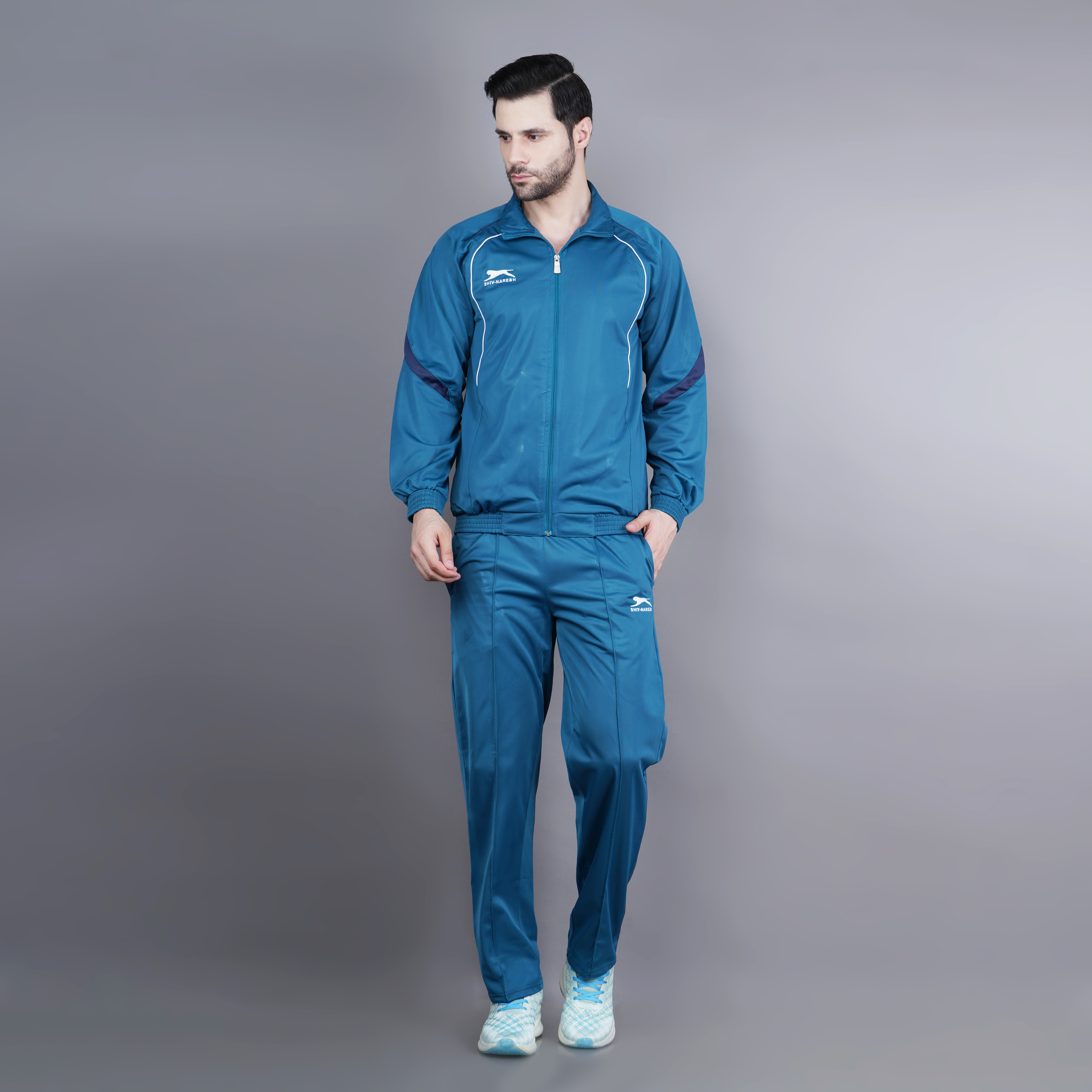 Men's Tracksuit  445A-TP-Air Force/Navy/White-S