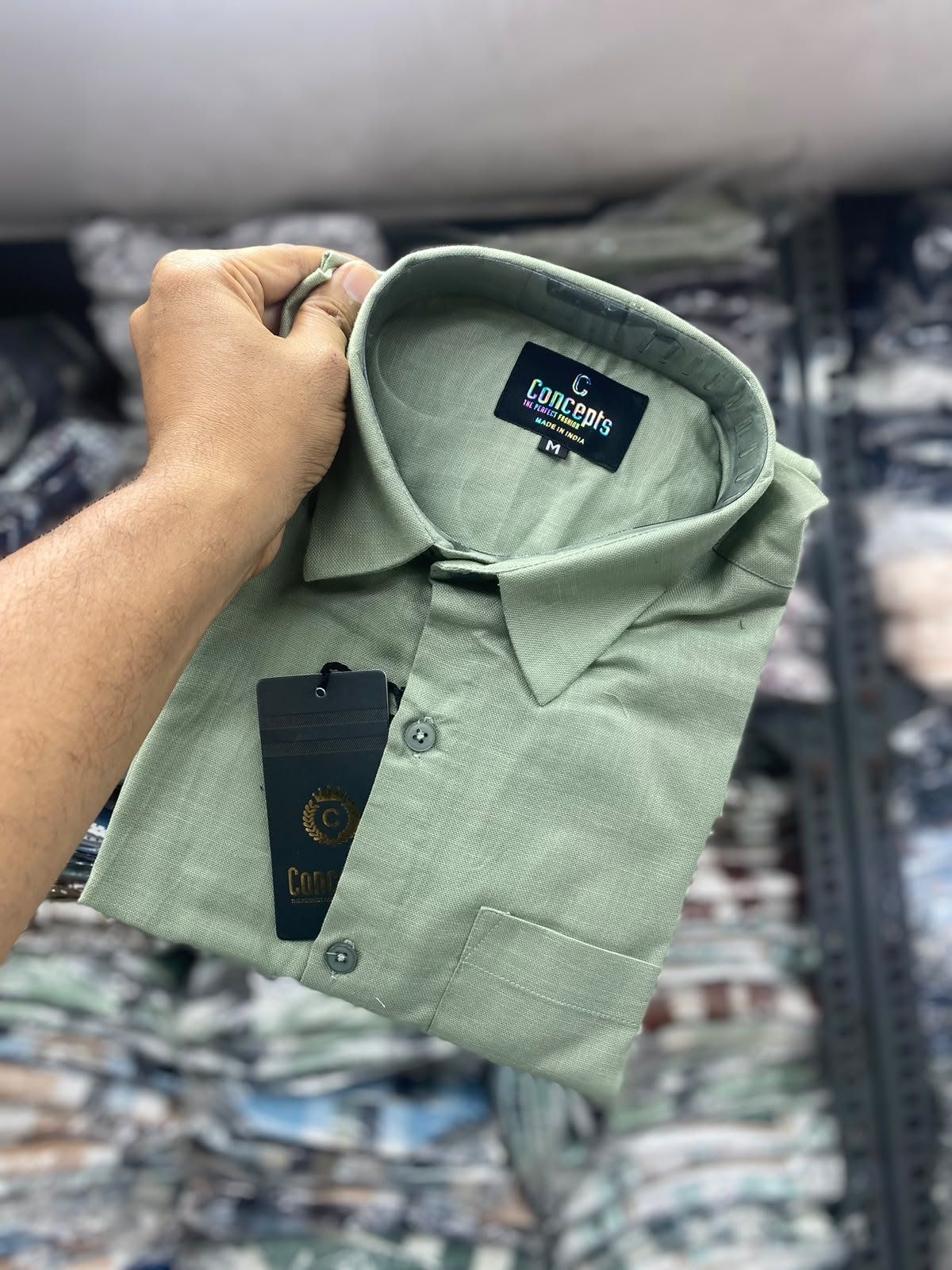 Concepts Men's Shirts Plain Linen Full Sleeve