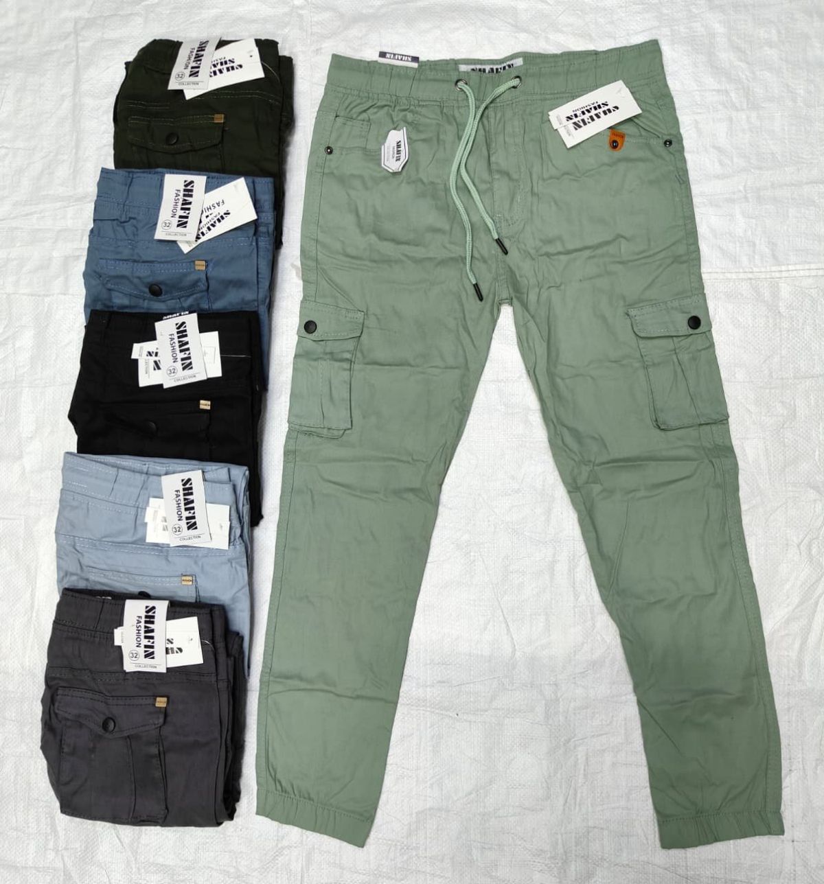 Shafin Men's Six Pockets Joggers Cargo Pants